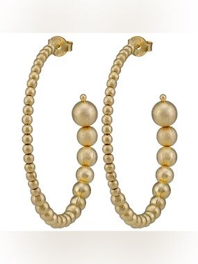 Sheila Fajl Crescent Hoops in Brushed Gold